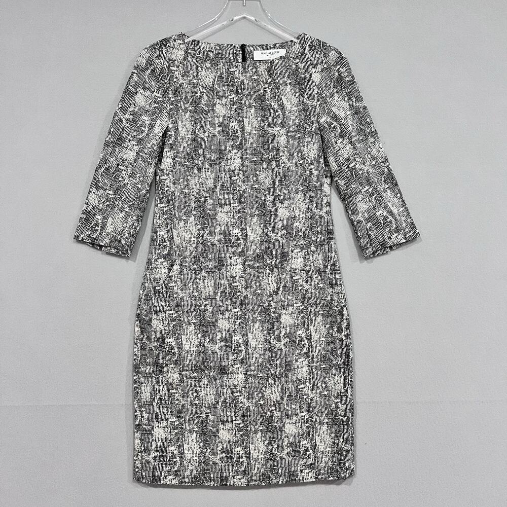 MM Lafleur Dress Size 4 Etsuko Dress Crackle Shift Career Pencil 3/4 Sleeve